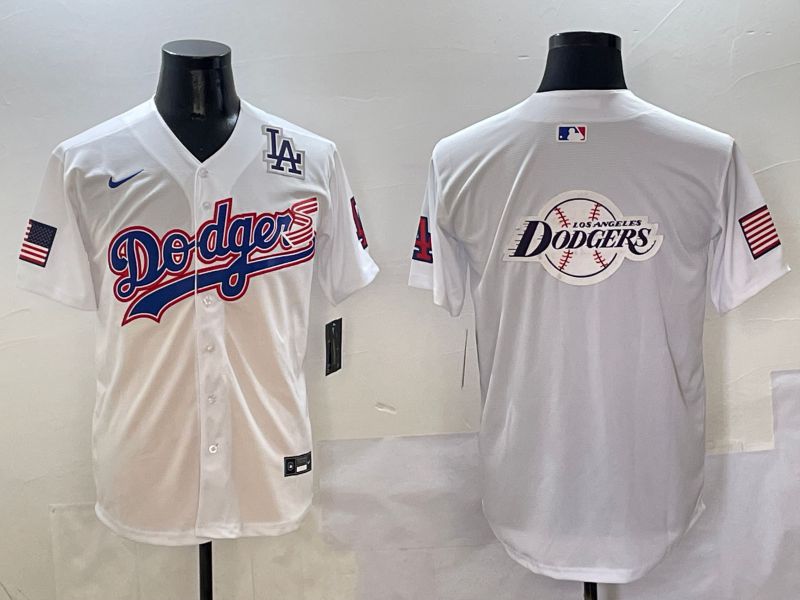Men Los Angeles Dodgers Blank White national flag second generation joint name Nike 2025 MLB Jersey style 29->los angeles dodgers->MLB Jersey